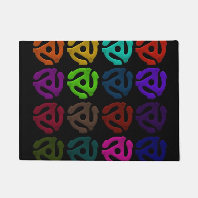 70s 45ビニールプラスチック挿入物の記録パターン ドアマット (正面)