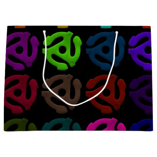 70s 45ビニールプラスチック挿入物の記録パターン ラージペーパーバッグ (正面)