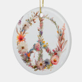 70s 60s Peace Sign Colorful セラミックオーナメント (左)