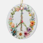 70s 60s Peace Sign Colorful セラミックオーナメント (左)