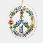 70s 60s Peace Sign Colorful セラミックオーナメント (左)