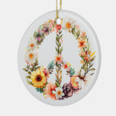 70s 60s Peace Sign Colorful セラミックオーナメント (左)