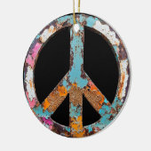 70s 60s Peace Sign Colorful セラミックオーナメント (左)