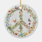 70s 60s Peace Sign Colorful セラミックオーナメント (裏面)