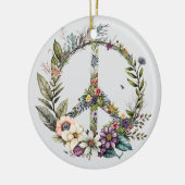 70s 60s Peace Sign Colorful セラミックオーナメント (左)