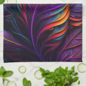 70s 60s Psychedelic Feathers  キッチンタオル (折り畳み)