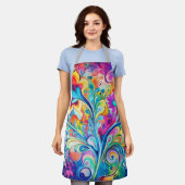 70s 60s Psychedelic Hippy Retro Hip エプロン (着用した状態)