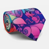 70s 60s Psychedelic Hippy Retro Hip ネクタイ (ロール)