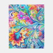 70s 60s Psychedelic Hippy Retro Hip フリースブランケット (正面)