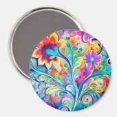 70s 60s Psychedelic Hippy Retro Hip マグネット (正面/裏面)