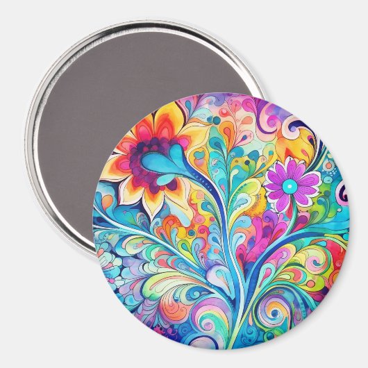 70s 60s Psychedelic Hippy Retro Hip マグネット (正面/裏面)