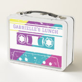 70s 80sレトロカセットテーカラフルプ メタルランチボックス (裏面)