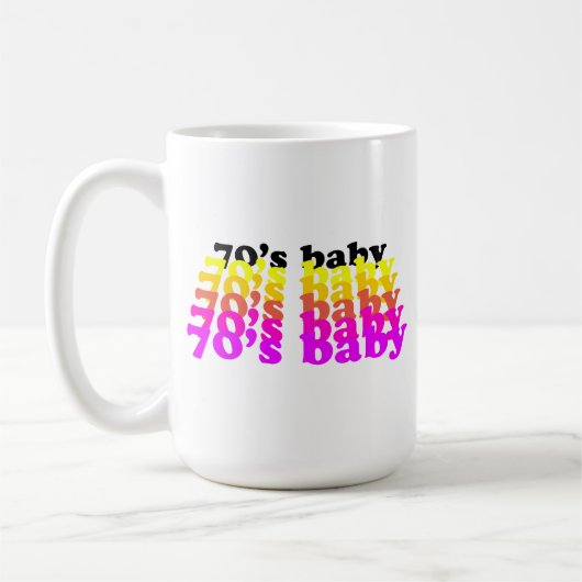 70'S baby funny birthday present born 1970 - 1979  コーヒーマグカップ (左)