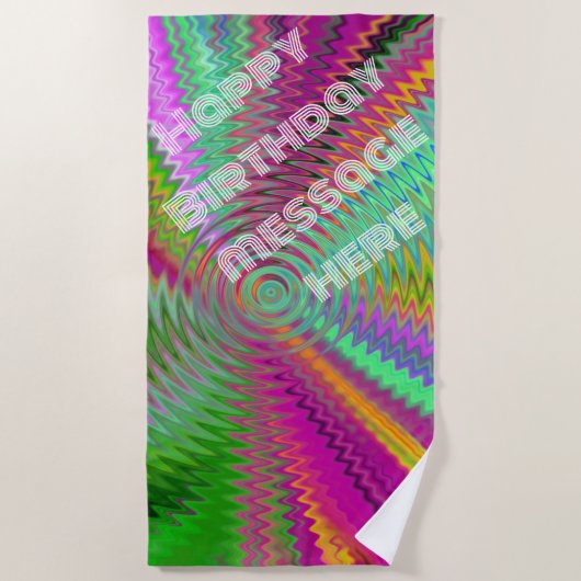 70s Birthday Pool Party Set ビーチタオル (正面)
