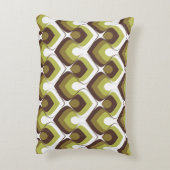 70s Bold Modern Retro Ogee Motif in Greens アクセントクッション (裏面(縦))
