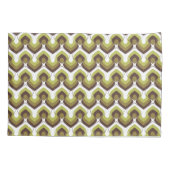 70s Bold Modern Retro Ogee Motif in Greens 枕カバー (裏面-左)