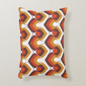 70s Bold Retro Modern Motif in Orange & Brown アクセントクッション (正面(垂直))
