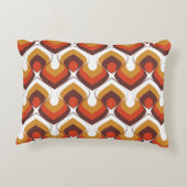 70s Bold Retro Modern Motif in Orange & Brown アクセントクッション (裏面)