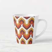 70s Bold Retro Modern Motif in Orange & Brown カフェラテマグ (右)