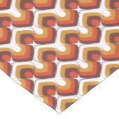 70s Bold Retro Modern Motif in Orange & Brown テーブルクロス (アングル)