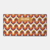 70s Bold Retro Modern Motif in Orange & Brown デスクマット (正面)