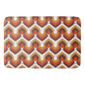 70s Bold Retro Modern Motif in Orange & Brown バスマット (正面)