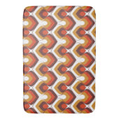 70s Bold Retro Modern Motif in Orange & Brown バスマット (正面縦)