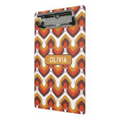 70s Bold Retro Modern Motif in Orange & Brown ミニクリップボード (アングル2)