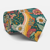 70s Brown Floral Custom Tie – Elegant Fashion ネクタイ (ロール)