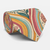 70s Brown Floral Custom Tie – Elegant Fashion ネクタイ (ロール)