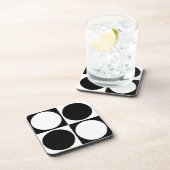 70s Checks and Circles Black and White コースター (右側)