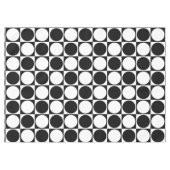 70s Checks and Circles Black and White テーブルクロス (正面(横))