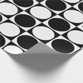 70s Checks and Circles Black and White ラッピングペーパー (角)