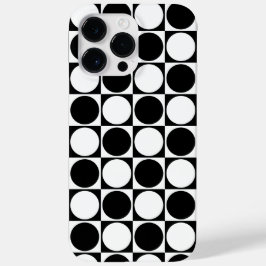 70s Checks and Circles Black and White Case-Mate iPhone 14 Pro Maxケース