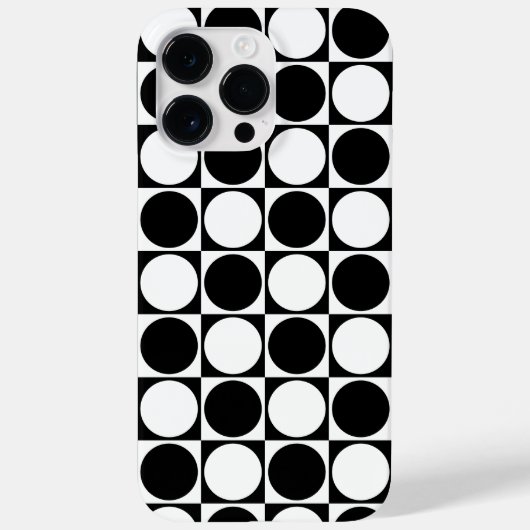 70s Checks and Circles Black and White Case-Mate iPhoneケース (裏面)