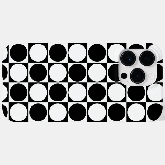70s Checks and Circles Black and White Case-Mate iPhoneケース (裏面 (横))