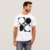70s Checks and Circles Black and White Tシャツ (正面フル)