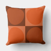 70s Checks and Circles Flame Orange クッション (裏面)
