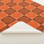 70s Checks and Circles Flame Orange シェルパブランケット (3/4)