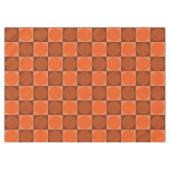 70s Checks and Circles Flame Orange テーブルクロス (正面(横))