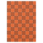 70s Checks and Circles Flame Orange テーブルクロス (正面)