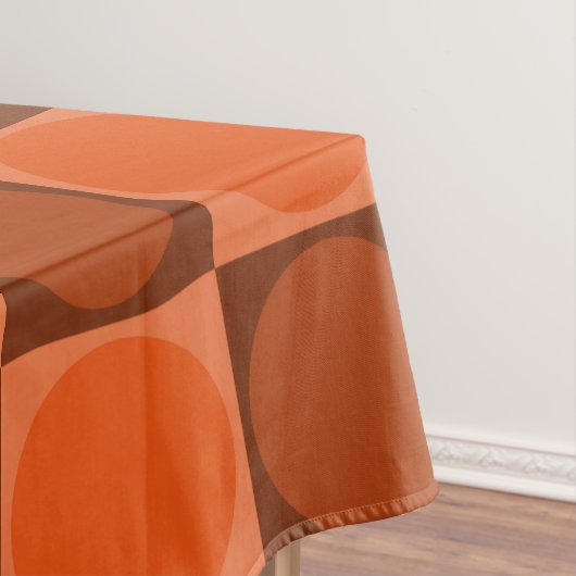 70s Checks and Circles Flame Orange テーブルクロス (インサイチュ)