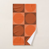 70s Checks and Circles Flame Orange バスタオルセット (ハンドタオル)