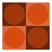 70s Checks and Circles Flame Orange ポスター (正面)