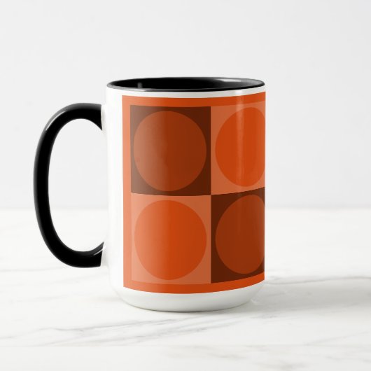 70s Checks and Circles Flame Orange マグカップ (左)