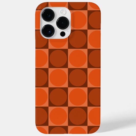 70s Checks and Circles Flame Orange Case-Mate iPhoneケース (裏面)