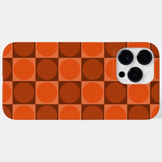 70s Checks and Circles Flame Orange Case-Mate iPhoneケース (裏面 (横))