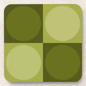 70s Checks and Circles Green コースター (正面)