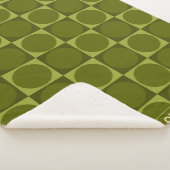 70s Checks and Circles Green シェルパブランケット (3/4)