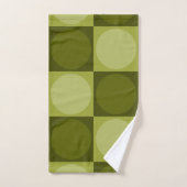 70s Checks and Circles Green バスタオルセット (ハンドタオル)